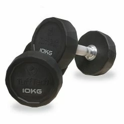 Physical Company Rubber Dumbbell Sets With Saddle Racks - 6, 10, 12, 15 & 20 Pair Sets