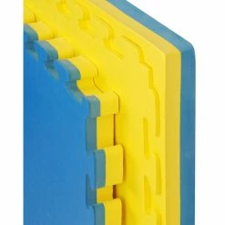 Serious Fitness 40mm Tatami 1m X 1m Premium Yellow & Blue Jigsaw Mats