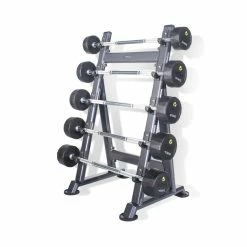 Physical Company 5 Pair PU Barbells Sets With Racks