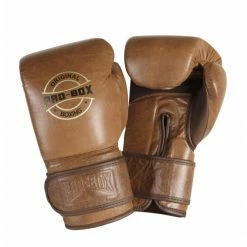Pro Box ORIGINAL VINTAGE TAN BOXING GLOVES - 10, 12, 14 Or 16oz
