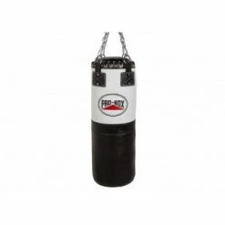 Pro Box BLACK/WHITE LEATHER HEAVY PUNCHBAG 3FT