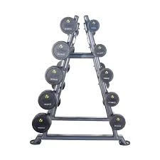 Physical Company 10 Pair PU Barbell Set With Rack (10 - 45kg)