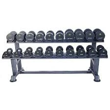 Physical Company Rubber Dumbbell Sets With Saddle Racks - 6, 10, 12, 15 & 20 Pair Sets