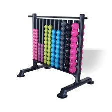 Physical Company Storage Rack With 48 Pairs Of Neo Hex Dumbells