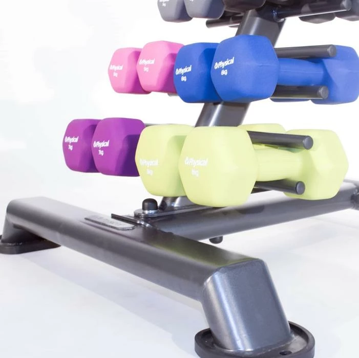 Physical Company Dumbbell Storage Tier With 10 Pairs Of Neo-Hex Dumbbels